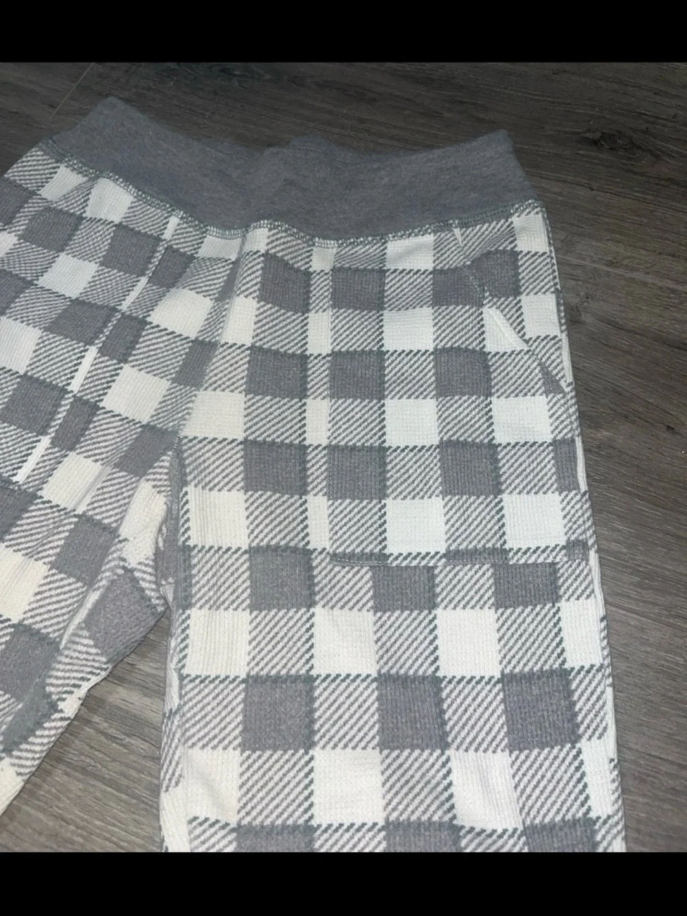 Grey & White Checkered Pajama Set Long John Target - Picture 5 of 7